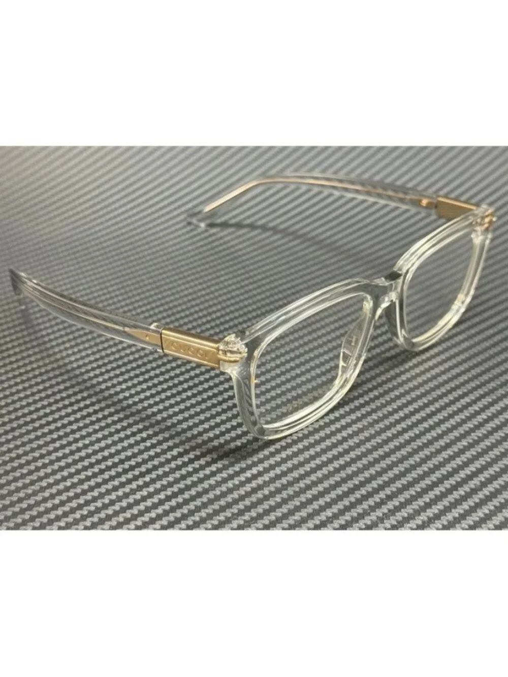 New Gucci Men Grey Transparent Eyeglasses 54-18-150